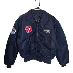 Alpha Industries CWU-45/P Flight Jacket USA L JSF X-32 Boeing Patches